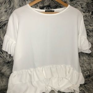Woven ruffle shirt